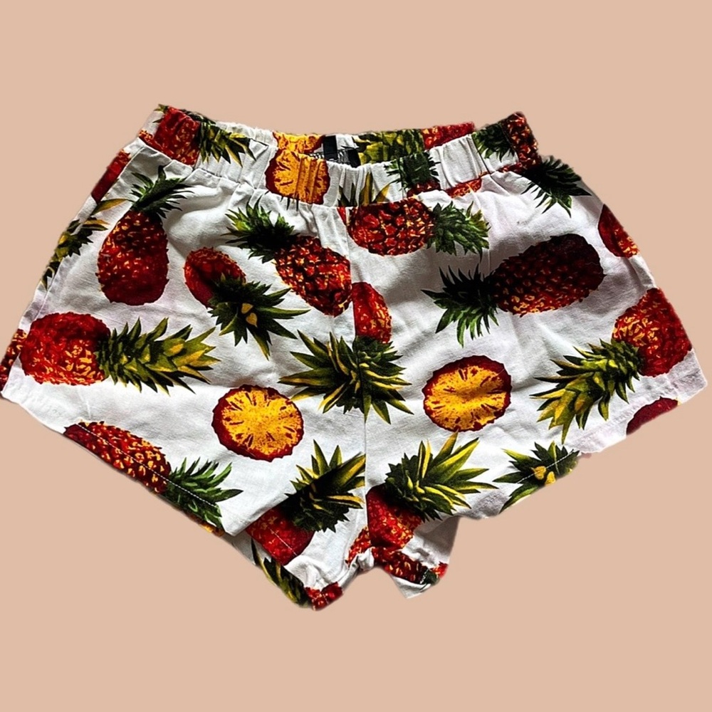 Tropical Pineapple Print Shorts